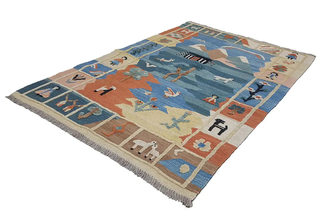 Kilim Qashqai - 800603 (145x101cm) - German Carpet Shop