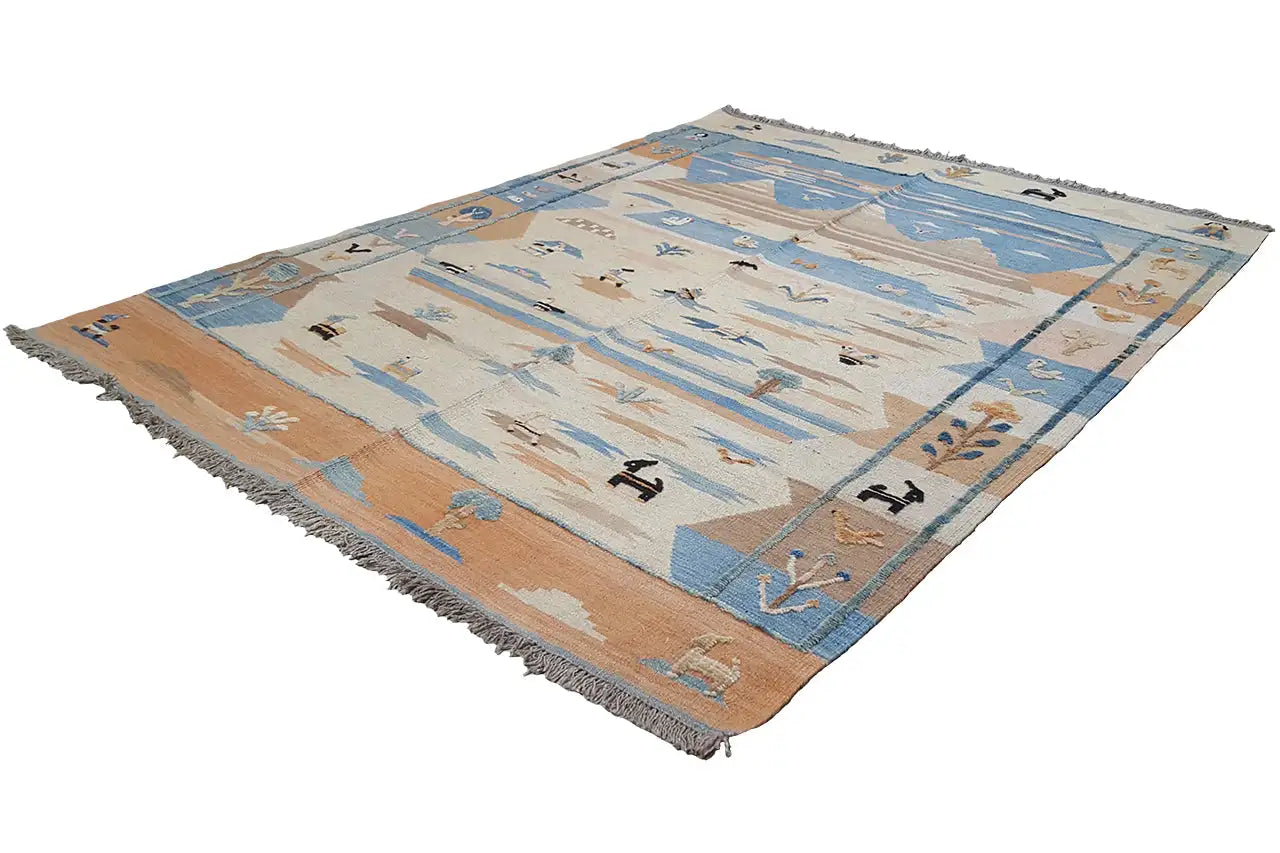 Kilim Qashqai - 804919 (200x154 cm) - Premium Kelim from German Carpet Shop - Just €429! Shop now at German Carpet Shop