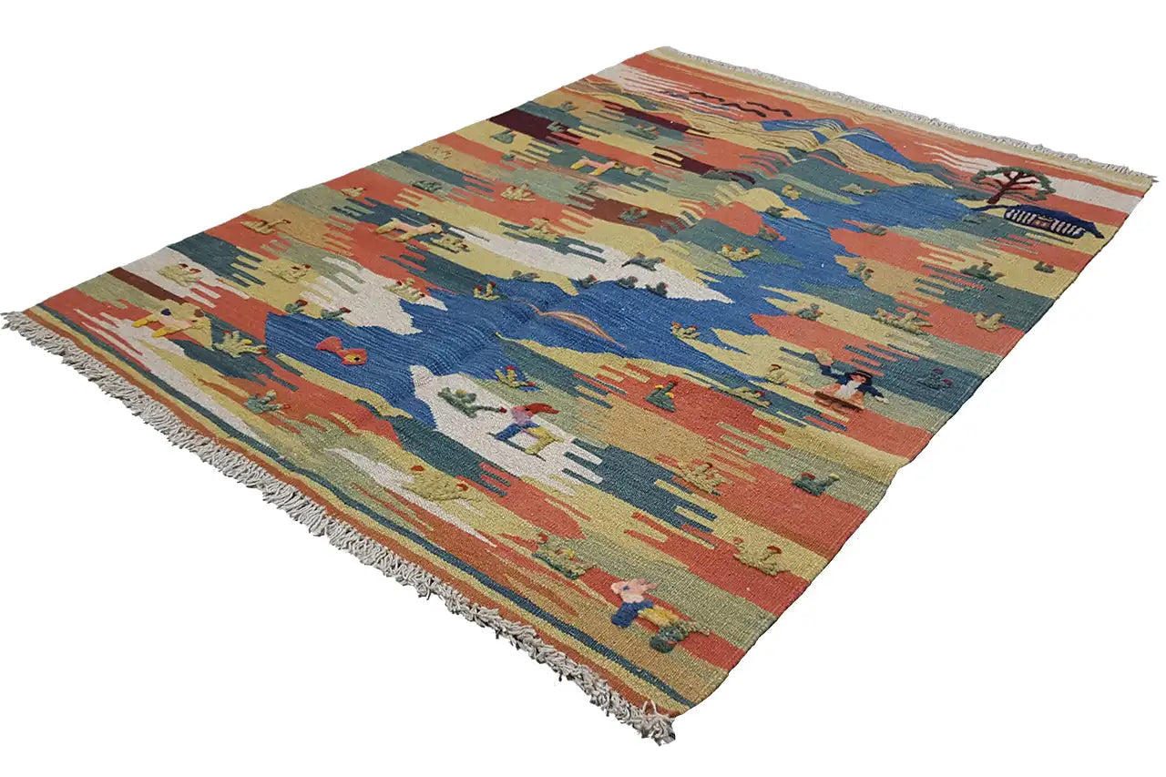 Kilim Qashqai - 804925 (137x104 cm) - Premium Kelim from German Carpet Shop - Just €209! Shop now at German Carpet Shop