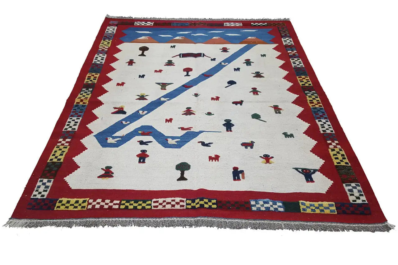 Kilim Qashqai - 906611 (112x80 cm) - Premium Kelim from German Carpet Shop - Just €149! Shop now at German Carpet Shop