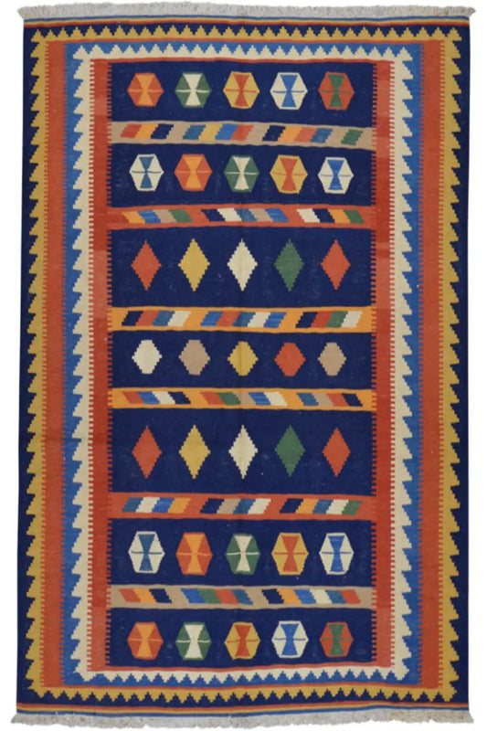 Kilim Qashqai  - 802410 (197x150 cm) - Premium Kelim from German Carpet Shop - Just €279! Shop now at German Carpet Shop