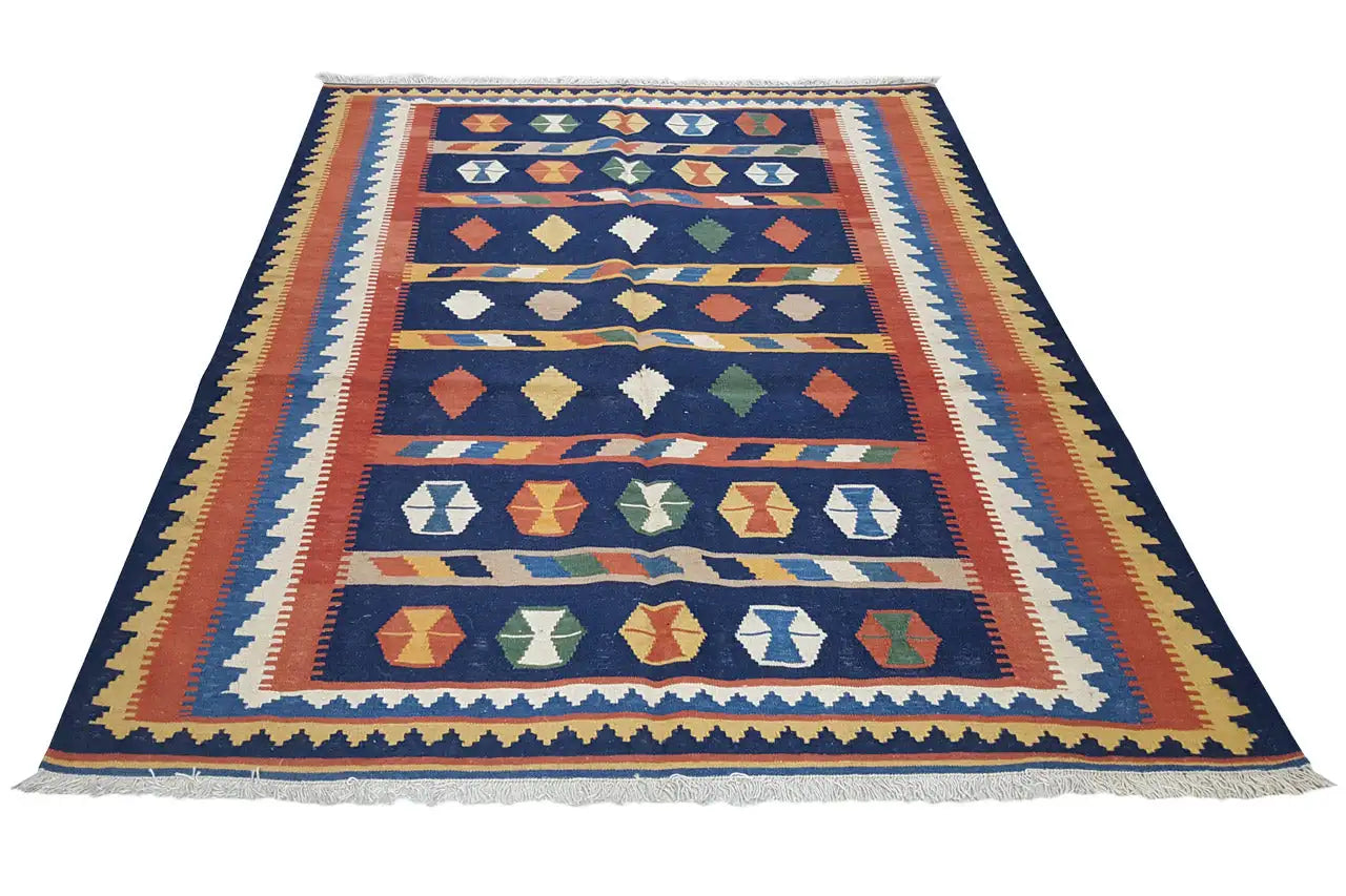 Kilim Qashqai - 802410 (197x150 cm) - Premium Kelim from German Carpet Shop - Just €279! Shop now at German Carpet Shop