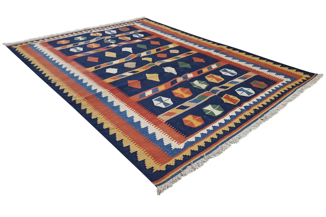 Kilim Qashqai - 802410 (197x150 cm) - Premium Kelim from German Carpet Shop - Just €279! Shop now at German Carpet Shop