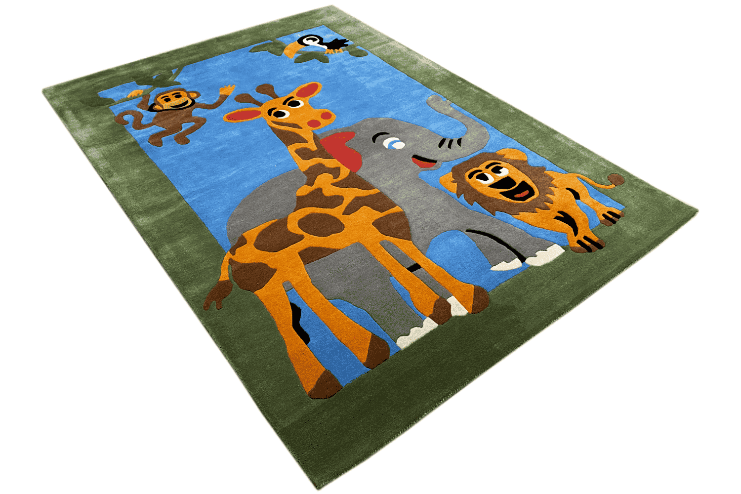 Kinderzimmerteppich mit Tieren - Handgetuftet, 170x240cm (6x8ft) - German Carpet Shop