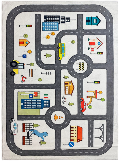 Tapis pour enfants « Rue », gris, 140x200 cm