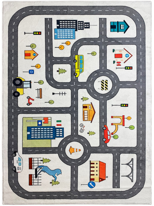 Tapis pour enfants « Rue », gris, 140x200 cm