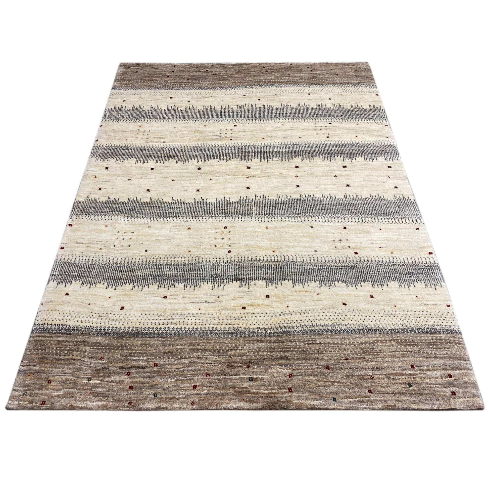 Gabbeh Teppich Beige 198x145 cm - German Carpet Shop