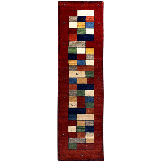 Roter Gabbeh Teppich Läufer 301x78 cm - German Carpet Shop