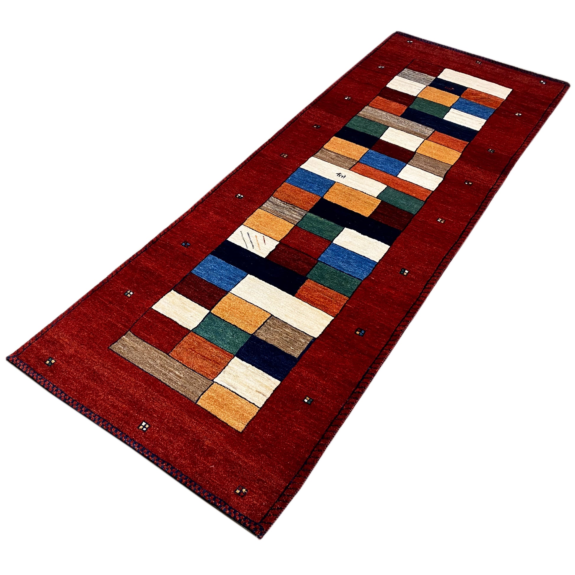 Roter Gabbeh Teppich Läufer 242x81 cm - German Carpet Shop