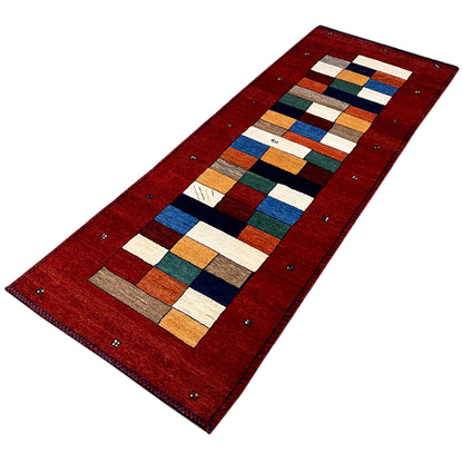 Roter Gabbeh Teppich Läufer 242x81 cm - German Carpet Shop