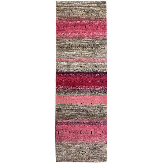 Rosa Gabbeh Teppich Läufer 296x81 cm - German Carpet Shop