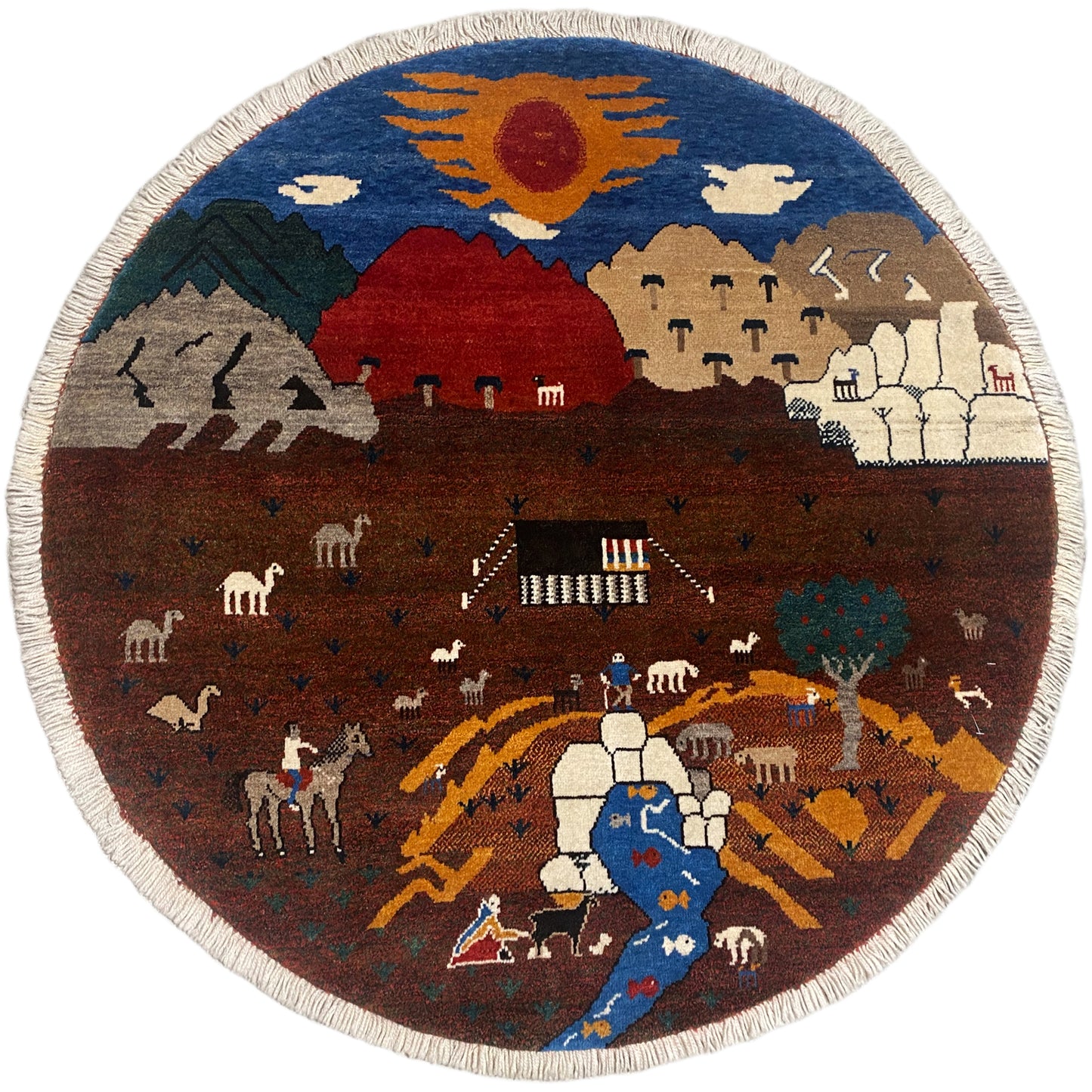 Tapis Gabbeh Marron, 107x107 cm