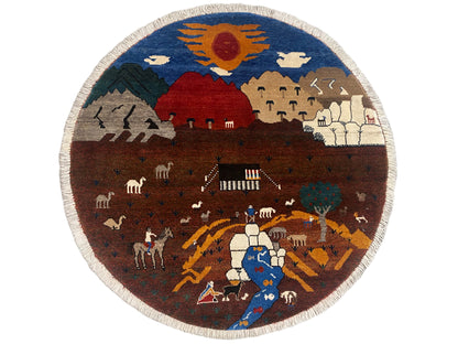 Tapis Gabbeh Marron, 107x107 cm