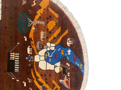 Tapis Gabbeh Marron, 107x107 cm