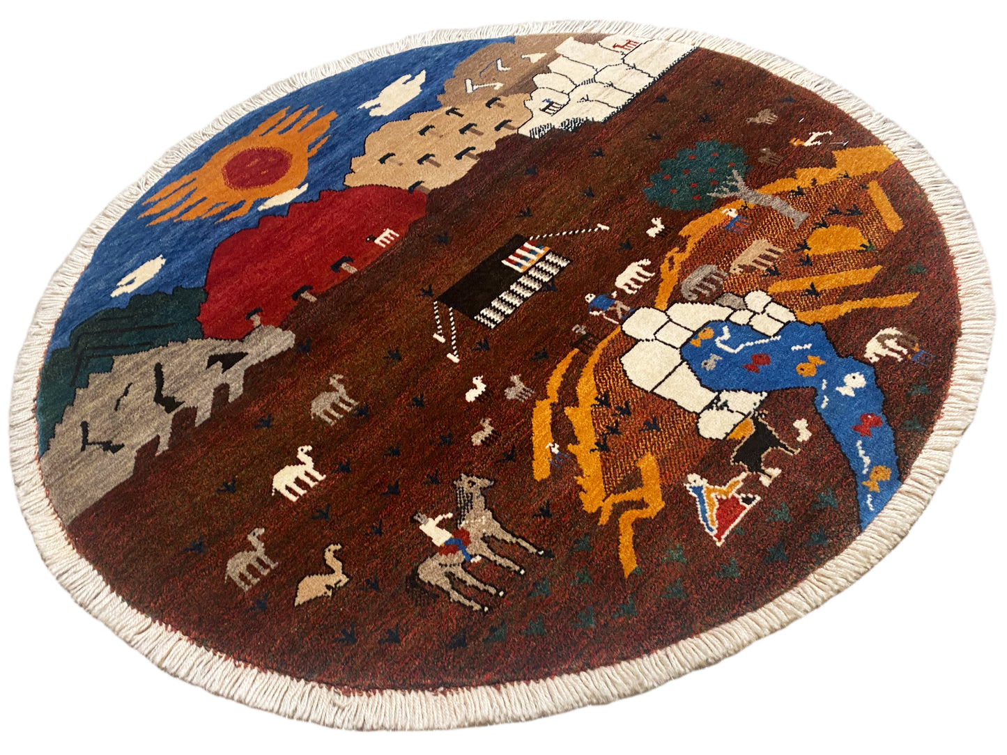 Tapis Gabbeh Marron, 107x107 cm