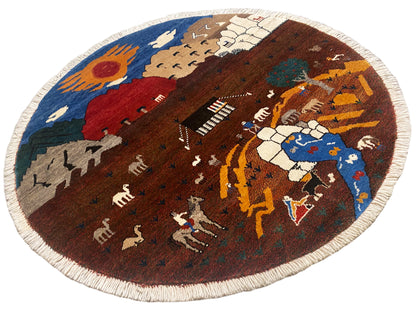 Tapis Gabbeh Marron, 107x107 cm