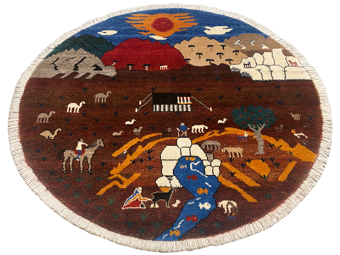Tapis Gabbeh Marron, 107x107 cm