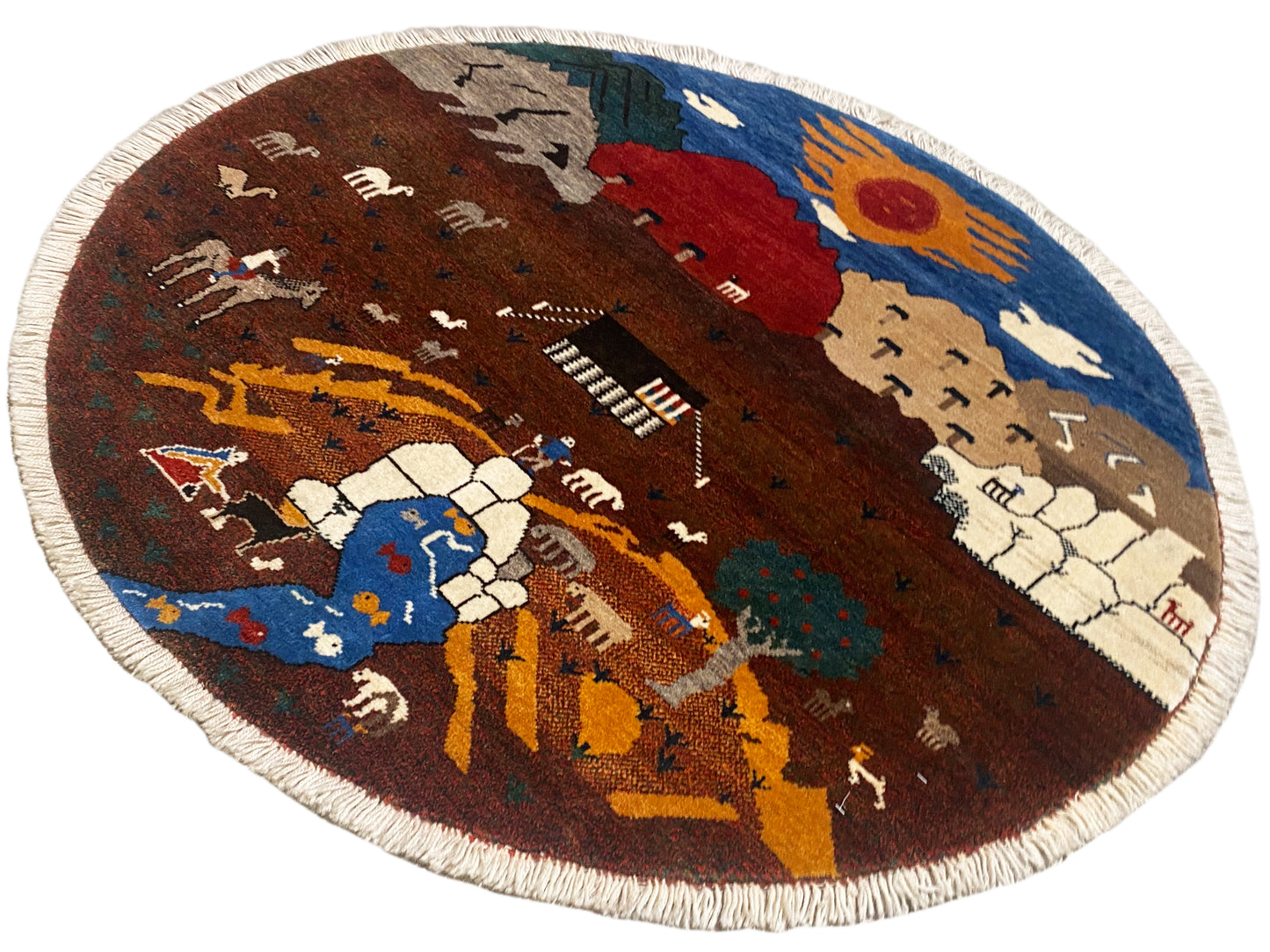 Tapis Gabbeh Marron, 107x107 cm