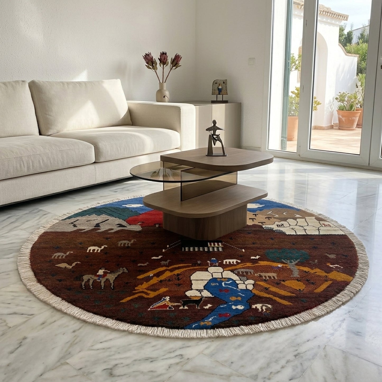 Tapis Gabbeh Marron, 107x107 cm