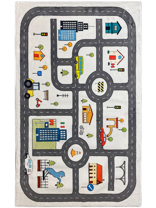 Tapis pour enfants « Rue », beige, 90 × 160 cm