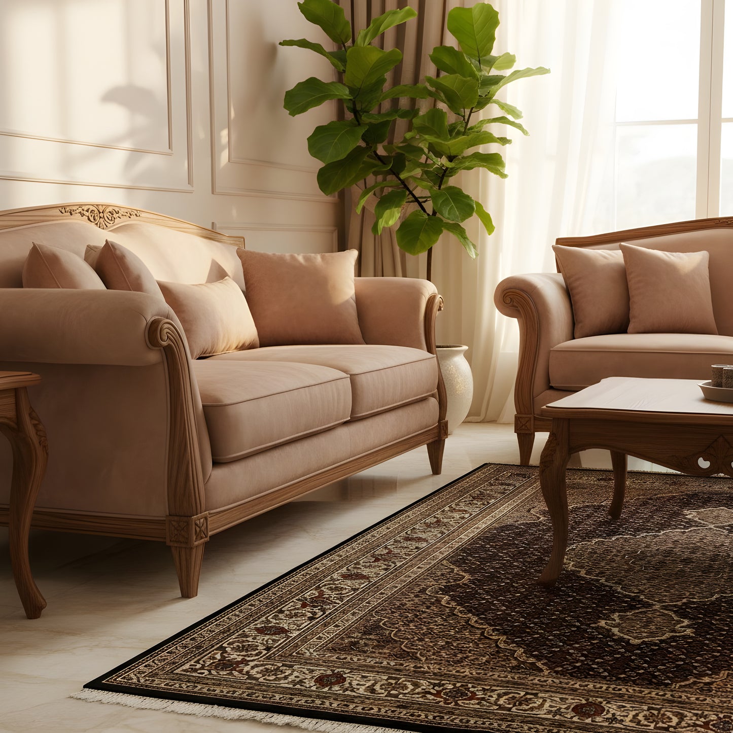 Tapis Indo Täbriz - (241x175 cm)