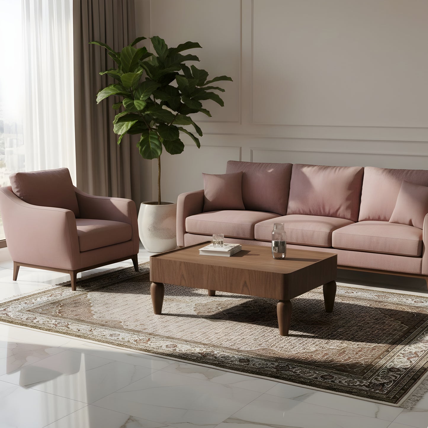 Tapis Indo Täbriz (296x196 cm)