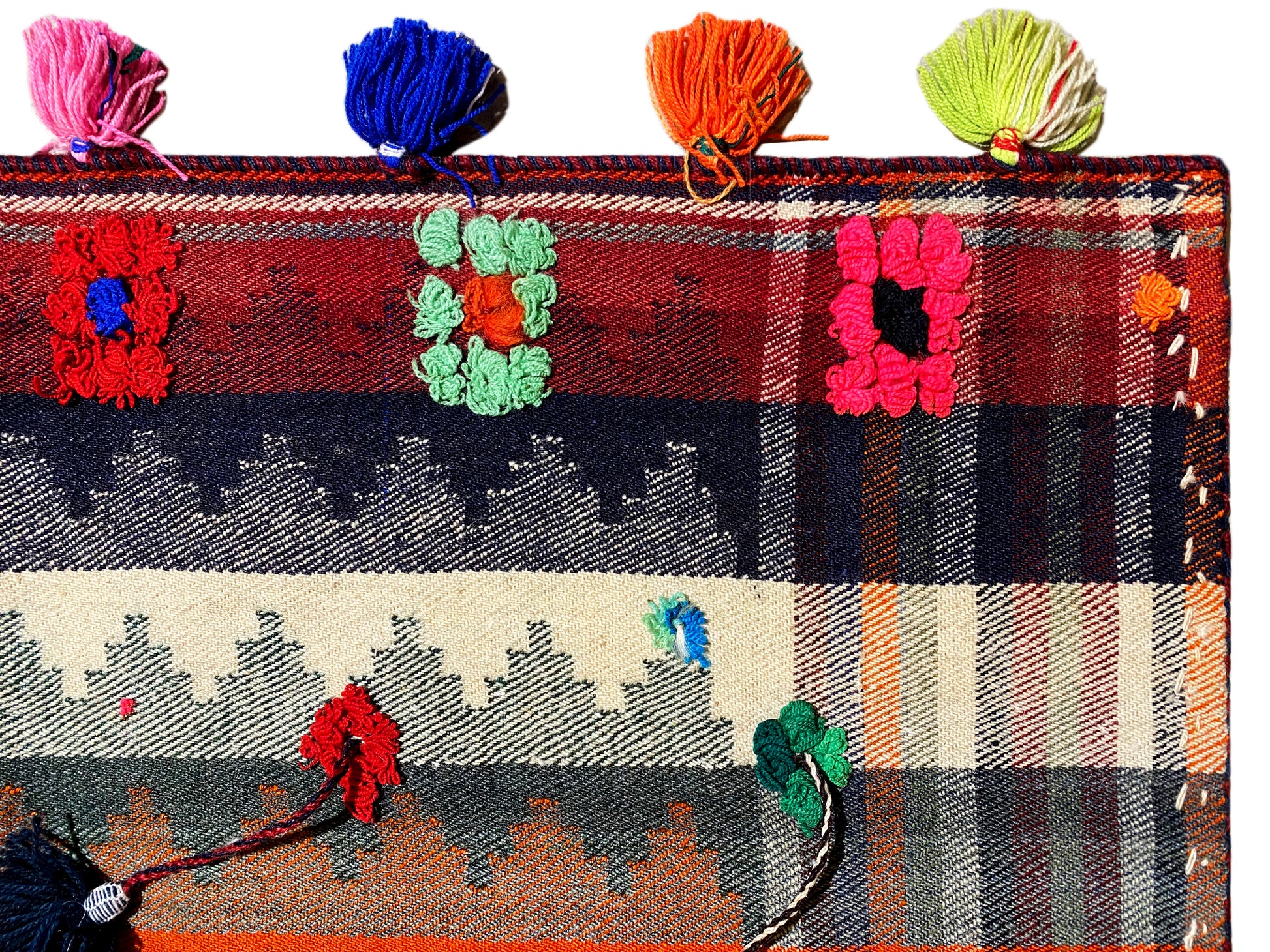 Salon Jajim Wollteppich bunt mit traditionellem Streifenmuster im Boho-Look