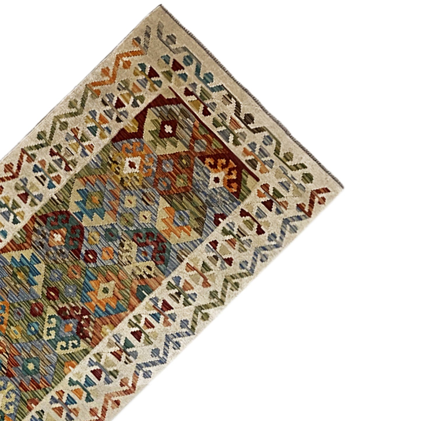 Tapis Kelim coureur Afghan 386x87cm
