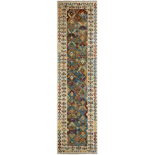 Tapis Kelim coureur Afghan 386x87cm