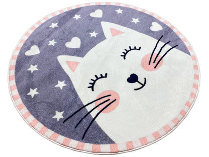 Tapis rond pour enfants Chat, 100 cm