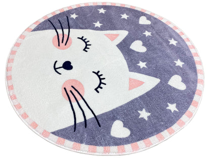 Tapis rond pour enfants Chat, 100 cm