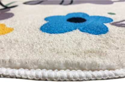 Tapis rond pour enfants Chat, blanc, 160 cm