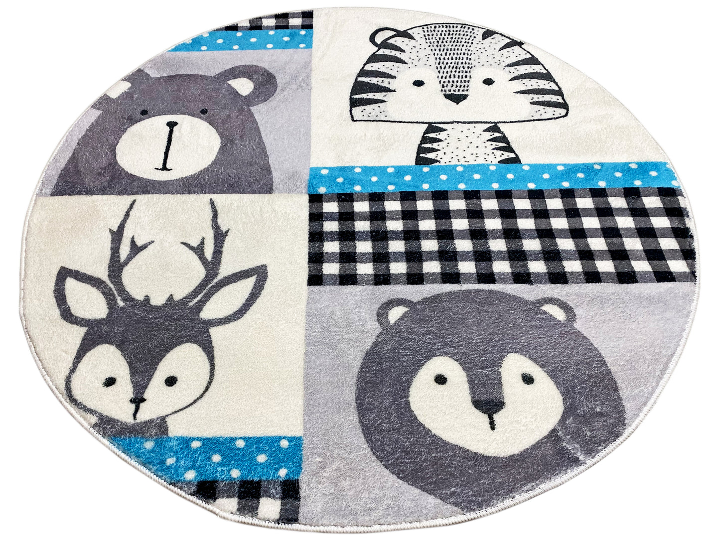 Tapis rond pour enfants Animaux, 100 cm