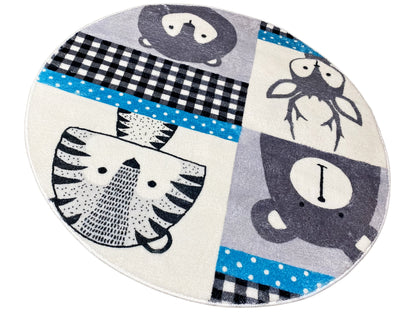 Tapis rond pour enfants Animaux, 100 cm