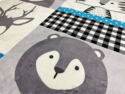 Tapis rond pour enfants Animaux, 120 cm