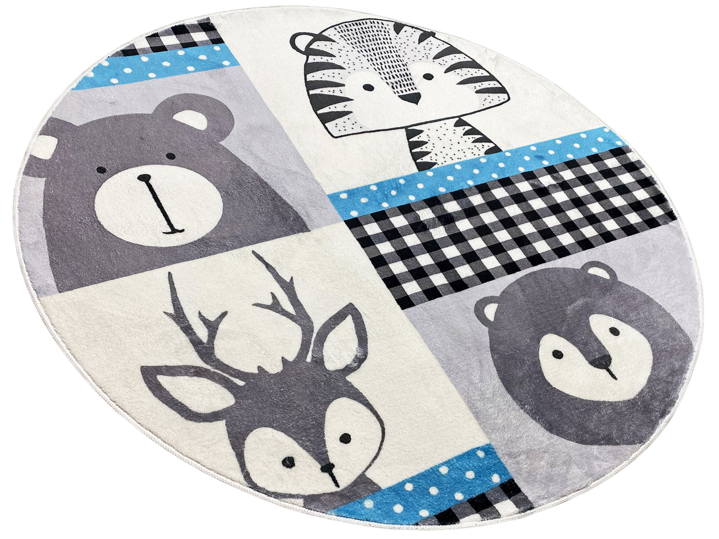 Tapis rond pour enfants Animaux, 160 cm