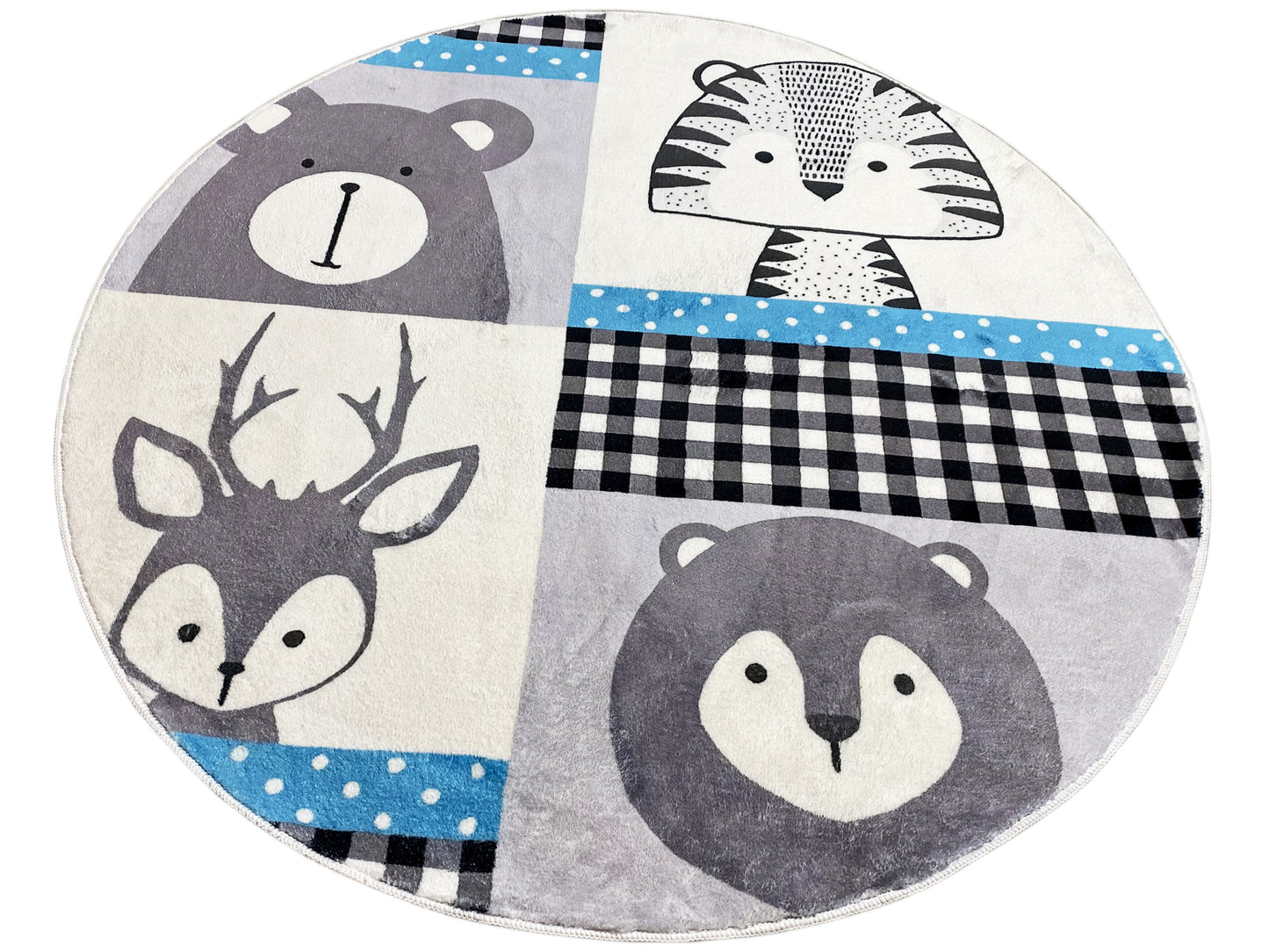 Tapis rond pour enfants Animaux, 160 cm