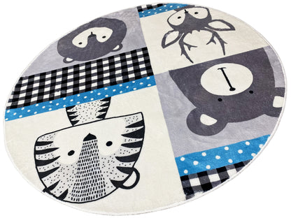 Tapis rond pour enfants Animaux, 160 cm