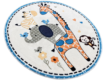 Tapis rond pour enfants Animaux, 100 cm