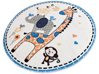 Tapis rond pour enfants Animaux, 100 cm