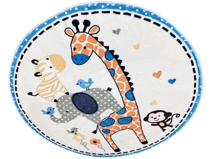Tapis rond pour enfants Animaux, 100 cm