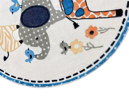 Tapis rond pour enfants Animaux, 100 cm