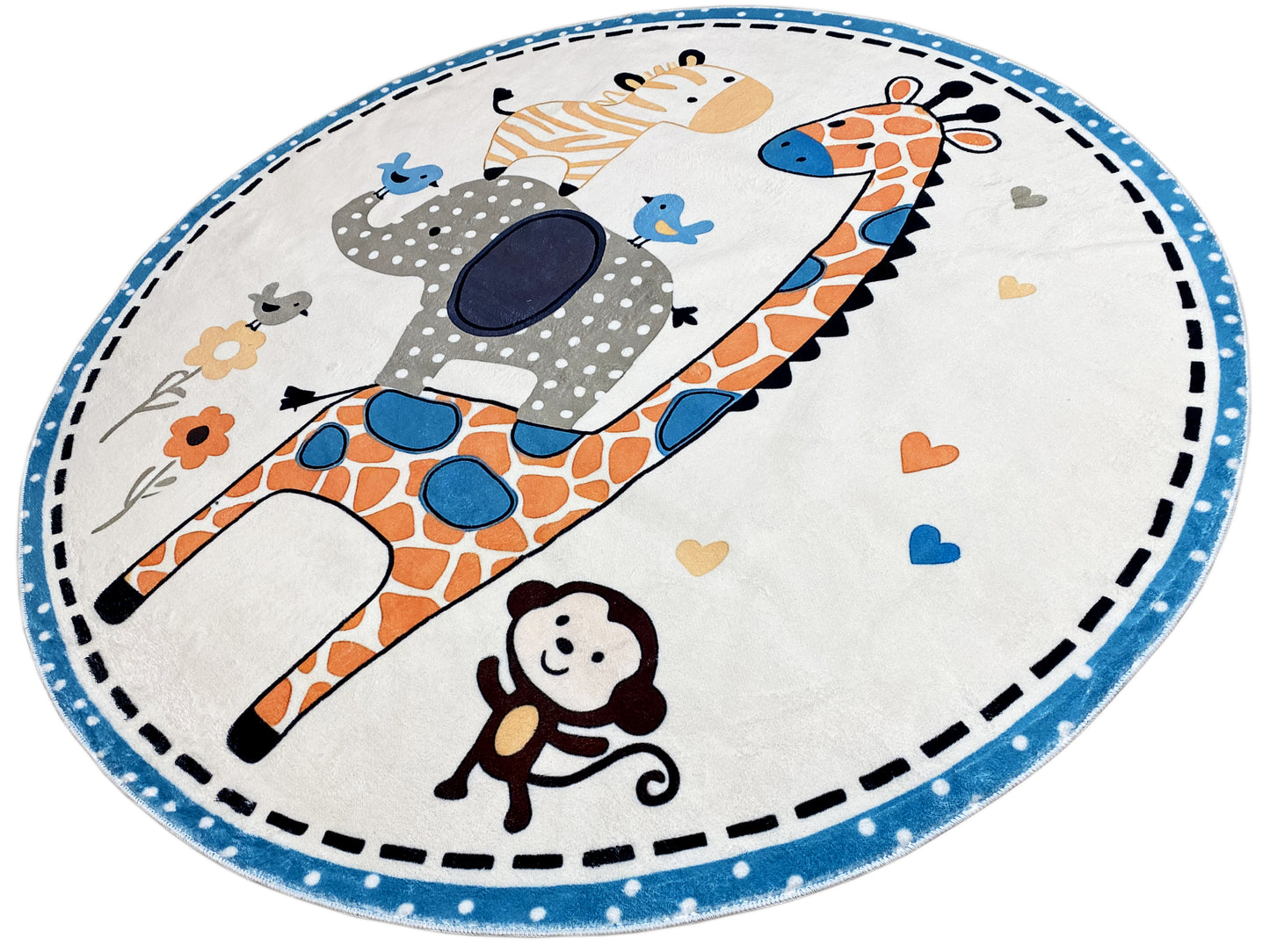 Tapis rond pour enfants Animaux, 120 cm