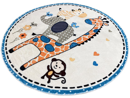 Tapis rond pour enfants Animaux, 160 cm