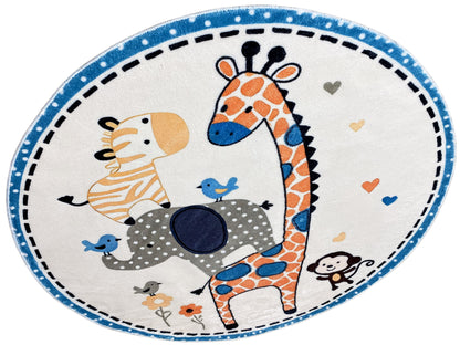 Tapis rond pour enfants Animaux, 160 cm