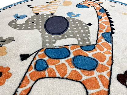 Tapis rond pour enfants Animaux, 160 cm