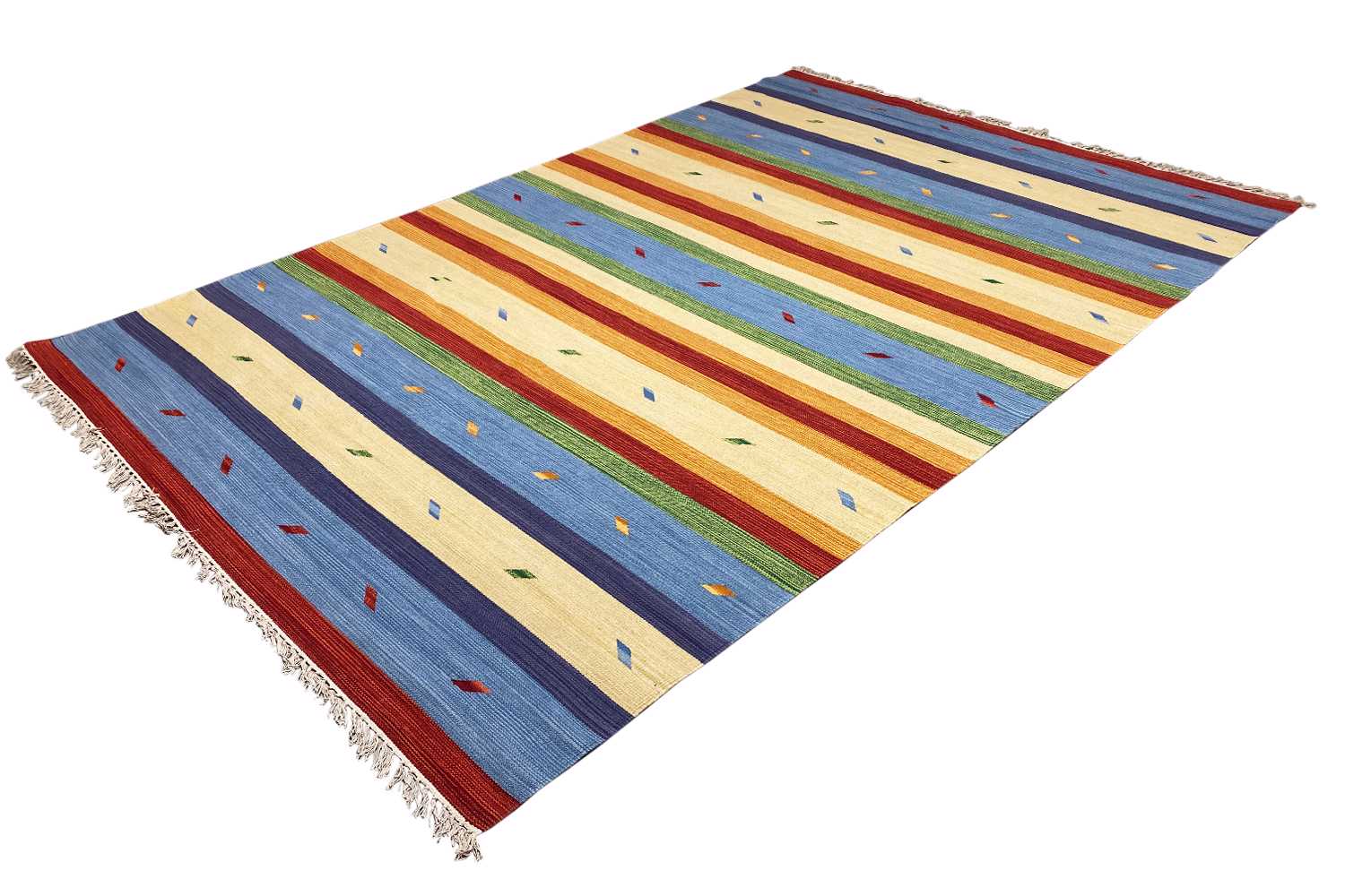 Mehrfarbiger Moderner Kelim Teppich - Samak - German Carpet Shop