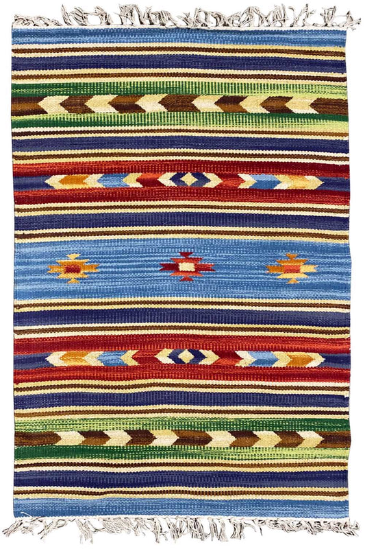  Mehrfarbiger Moderner Kelim Teppich - Samak (60x90 cm) - Premium Teppich from German Carpet Shop - Just €29! Shop now at German Carpet Shop