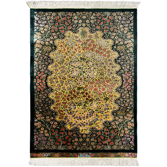 Tapis en soie Ghom - 900846 (123x79 cm)