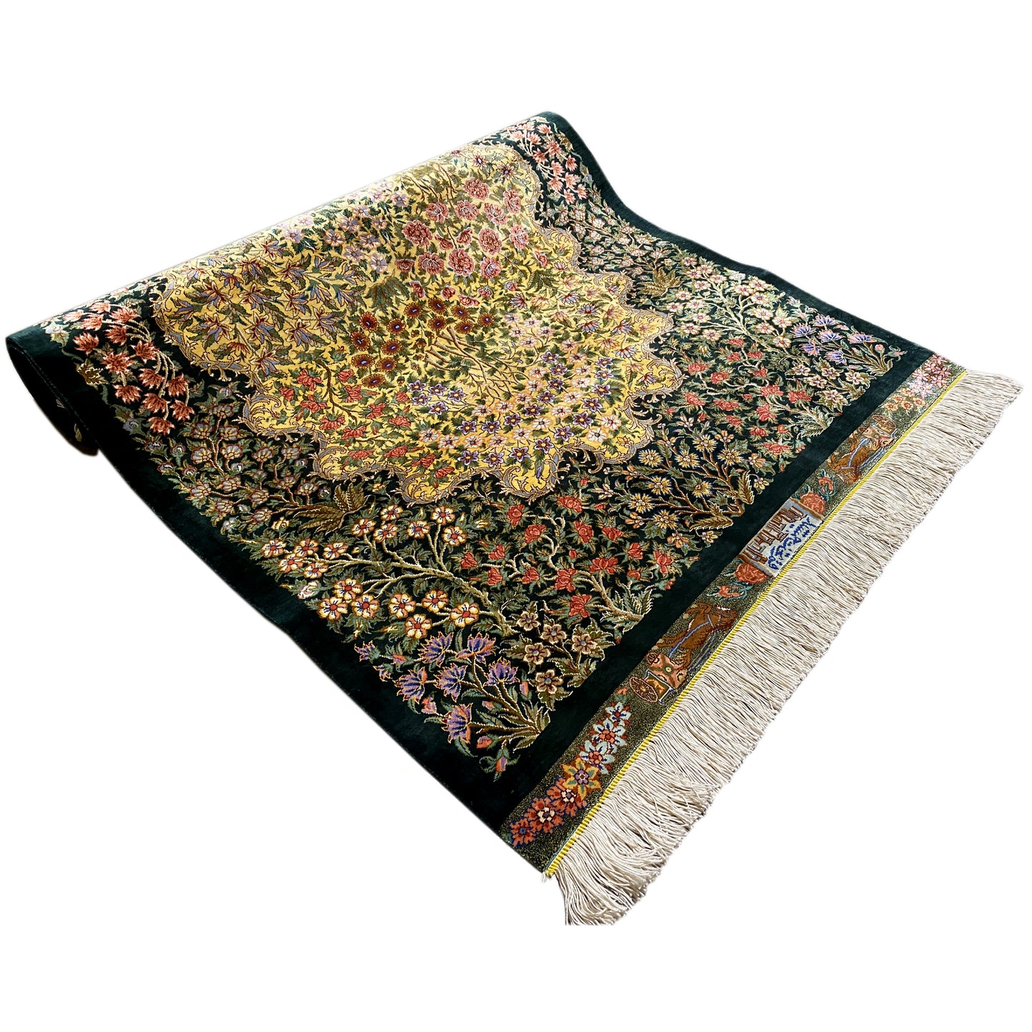Tapis en soie Ghom - 900846 (123x79 cm)
